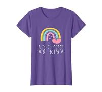 Be Kind In Braille Rainbow And Hearts Encouraging Inspiring T-Shirt
