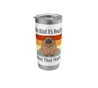 Be Kind It's Really Not that Hard Retro Capybara Kindness Stainless Steel Insulated Tumbler