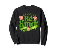 Be Kind Mental Health Awareness Retro Groovy Floral Green Sweatshirt