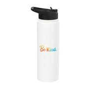 Be Kind Minimalist Typography Inspirational Design Stainless Steel Insulated Water Bottle
