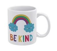 Be Kind Mug Rainbow with Cloud Mug Funny Coffee Mug,Man Cave Prints,The Best Gift for Colleagues, Parents, and Grandparents, 110z Men and Women