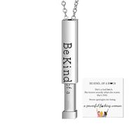 Be Kind of a B Necklace - Engraving Stainless Steel Vertical Bar Necklace | Lightweight Elegant Friendship Jewelry, Encouragement Necklace for Women Females Girls Ladies