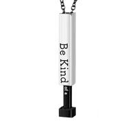 Be Kind Of A B Necklace - Engraving Vertical Bar Necklace | Elegant Stainless Steel Square Tube Pendant, Funny Encouragement Jewelry For Women Best Friends Sisters
