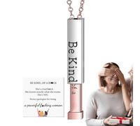 Be Kind Of A B Necklace | Secret Message Necklace | Elegant Square Tube Pendant, Stainless Steel Encouragement Pendant, Hilarious Jewelry For Women Sisters