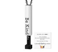 Be Kind Of A B Necklace | Secret Message Necklace,Elegant Stainless Steel Square Tube Pendant, Funny Encouragement Jewelry For Women Best Friends Sisters