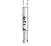 Be Kind Of A Badass Necklace - Secret Message Necklace | Elegant Stainless Steel Square Tube Pendant, Funny Encouragement Jewelry For Women Best Friends Sisters
