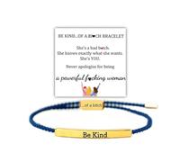 Be Kind of a Tube Bracelet, Adjustable Braided Rope Handmade Engraved Inspirational Stainless Steel Best es Motivational Gifts for Women, Adjustable, Stainless Steel, no gemstone