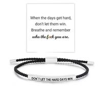 Be Kind of a Tube Bracelet, Adjustable Braided Rope Handmade Engraved Inspirational Stainless Steel Best es Motivational Gifts for Women, Adjustable, Stainless Steel, no gemstone