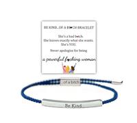 Be Kind of a Tube Bracelet, Adjustable Braided Rope Handmade Engraved Inspirational Stainless Steel Best es Motivational Gifts for Women, Adjustable, Stainless Steel, no gemstone