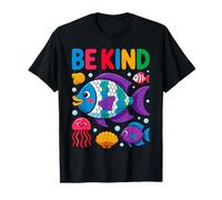 Be Kind Rainbow Scale Fish Teacher Reading Book 2 Sided T-Shirt