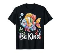 Be Kind Rainbow Scale Fish Teacher Reading Book Toddler Kids T-Shirt