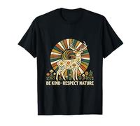 Be Kind Respect Nature Deer Stag Kindness Retro Sun T-Shirt