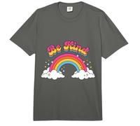 Be Kind Retro Rainbow Positive Vibes Message Comfort Colors Adult Heavyweight T-Shirt