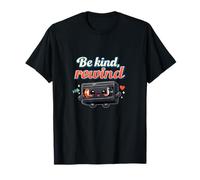 Be Kind, Rewind Kawaii Chibi Tape Retro Quote T-Shirt