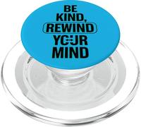 Be Kind, Rewind Your Mind - Retro Turquoise Quote PopSockets PopGrip for MagSafe