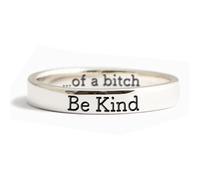 Be Kind Ring, Be Kind of a Bicth Ring Be Kind... Of A Bich Ring Stainless Steel Engraved Band Friendship Ring Inspirational Motivational Funny Ring Jewelry Gift for Sorority Sisters Friends, 8, Metal