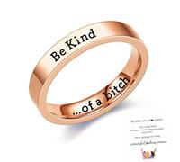 Be Kind Ring, Be Kind of a Ring Be Kind... Of A Ring Stainless Steel Engraved Band Friendship Ring Inspirational Motivational Funny Ring Jewelry Gift for Sorority Sisters Friends
