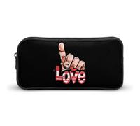 Be Kind Sign Language Love Large Pencil Case Big Capacity Pencil Pouch Pen Bag Marker Pen Case for Women Men
