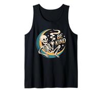 Be Kind Skeleton Coffee Moon Relaxed Celestial Design Tank Top