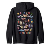 Be Kind To All Kinds Biology Science Insects Collector kids Zip Hoodie
