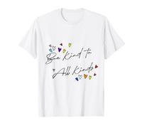 Be Kind to All Kinds with Rainbow Hearts, Unisex Kindness T-Shirt