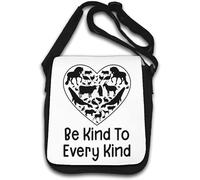 Be Kind to Every Kind Go Vegan Heart Shoulder Bag White