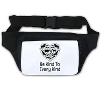 Be Kind to Every Kind Go Vegan Heart Waist Bag Fanny Pack White