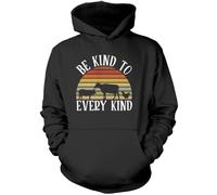 Be Kind to Every Kind - Unisex Hoodie - Vegan Vegetarian Retro XL Black