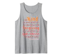 Be Kind to one Another Ephesians 4:32 Scripture Blible Verse Tank Top, Men, Heather Grey, Large