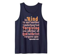 Be Kind to one Another Ephesians 4:32 Scripture Blible Verse Tank Top, Men, Navy Blue, XX-Large