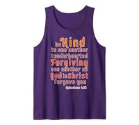 Be Kind to one Another Ephesians 4:32 Scripture Blible Verse Tank Top, Men, Purple, Small