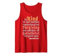 Be Kind to one Another Ephesians 4:32 Scripture Blible Verse Tank Top, Men, Red, Large