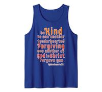 Be Kind to one Another Ephesians 4:32 Scripture Blible Verse Tank Top, Men, Royal Blue, X-Large