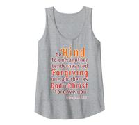 Be Kind to one Another Ephesians 4:32 Scripture Blible Verse Tank Top, Women, Heather Grey, Large