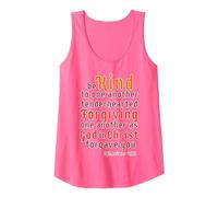 Be Kind to one Another Ephesians 4:32 Scripture Blible Verse Tank Top, Women, Neon Pink, X-Large