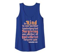 Be Kind to one Another Ephesians 4:32 Scripture Blible Verse Tank Top, Women, Royal Blue, Large