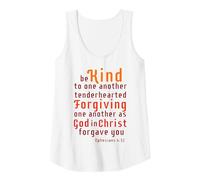 Be Kind to one Another Ephesians 4:32 Scripture Blible Verse Tank Top, Women, White, XX-Large
