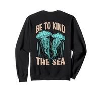 Be Kind To The Sea Jellyfish Ocean Life Backprint Sweatshirt
