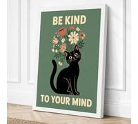 Be Kind To Your Mind Canvas Wall Art Print 18x12 Inch (46 x 30 cm)