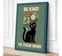 Be Kind To Your Mind Canvas Wall Art Print 36x24 Inch (91 x 61 cm)