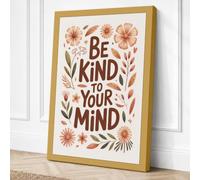 Be Kind to Your Mind Canvas Wall Art Print 36x24 Inch (91 x 61 cm)