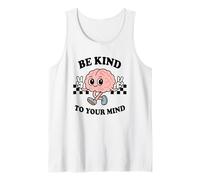 Be Kind to Your Mind, Inspiring, Retro Style Brain Character Tank Top