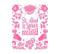 Be Kind to Your Mind Mental Health Lettering Wall Decals PVC 41x51cm Car Body Decoration Pink