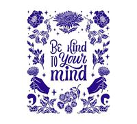 Be Kind to Your Mind Mental Health Lettering Wall Stickers Paster Paper 65.6x81.6cm It Won't Fall Off DarkBlue