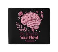 Be Kind to Your Mind Mental Health Matters Awareness Bifold Wallet for Women Men Personalized Coin Purse Card Case Holder Pocket Wallet