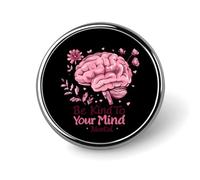 Be Kind To Your Mind Mental Health Matters Awareness Brooch Pins for Women Men Cute Badge Lapel Pins for Backpack Dress Accessories