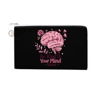 Be Kind to Your Mind Mental Health Matters Awareness Coin Purse Fashion Canvas Pouch Portable Wallet Makeup Bag for Men Women