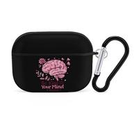 Be Kind To Your Mind Mental Health Matters Awareness Headphone Case Compatible with AirPods Pro PC Shell Carrying Case with Keychain Black-style