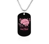 Be Kind To Your Mind Mental Health Matters Awareness Titanium-Steel Necklace Adjustable Pendant Jewelry for Women Men Gifts
