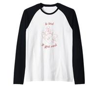 Be Kind to Your Mind Minimal Floral Embrace Line Art Raglan Baseball Tee